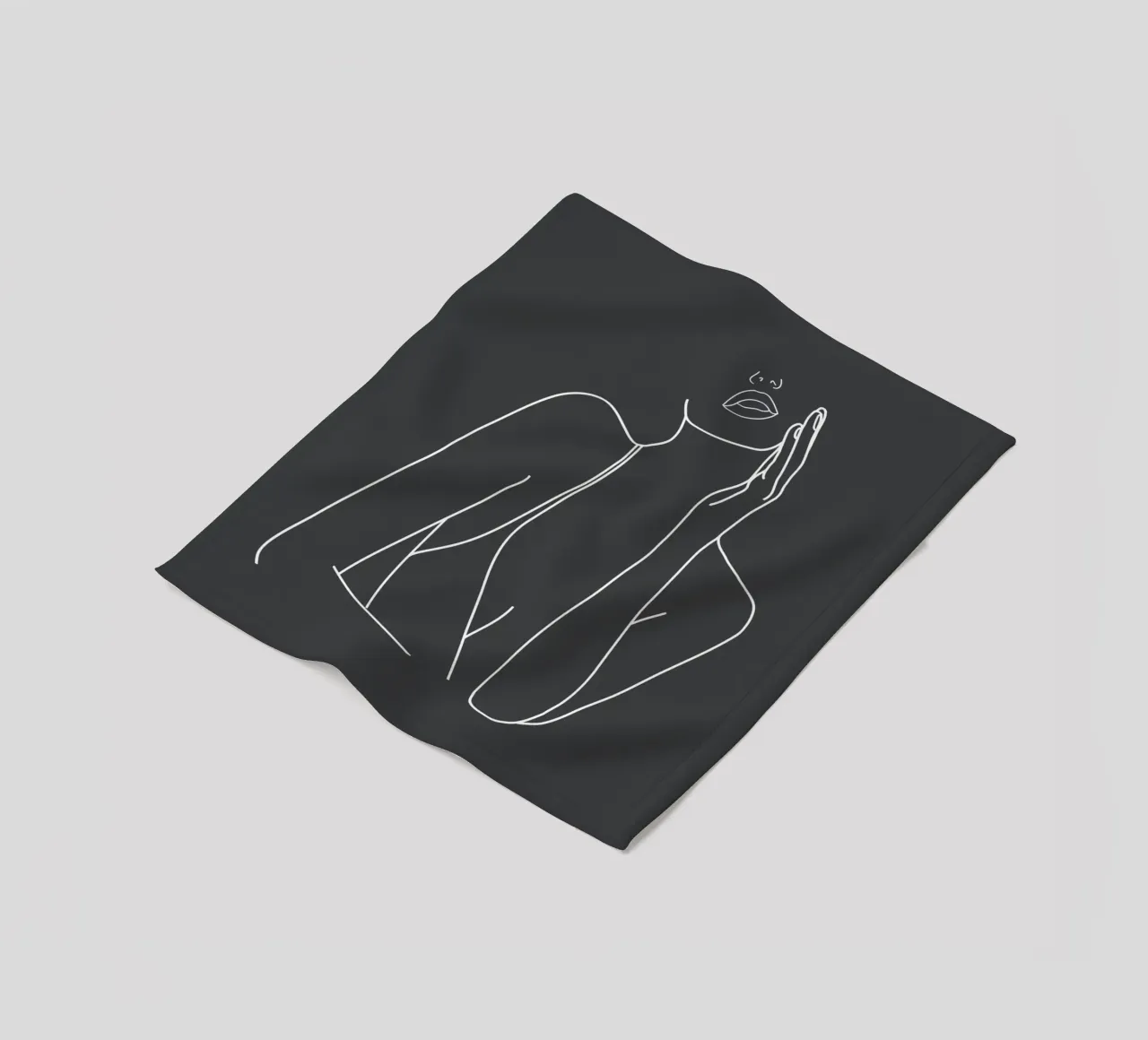 Minimal Line Art of a Woman coperta in pile da Nadjaa