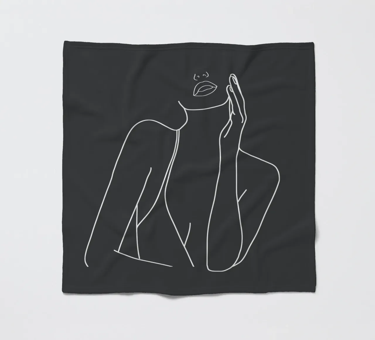 Minimal Line Art of a Woman coperta in pile da Nadjaa