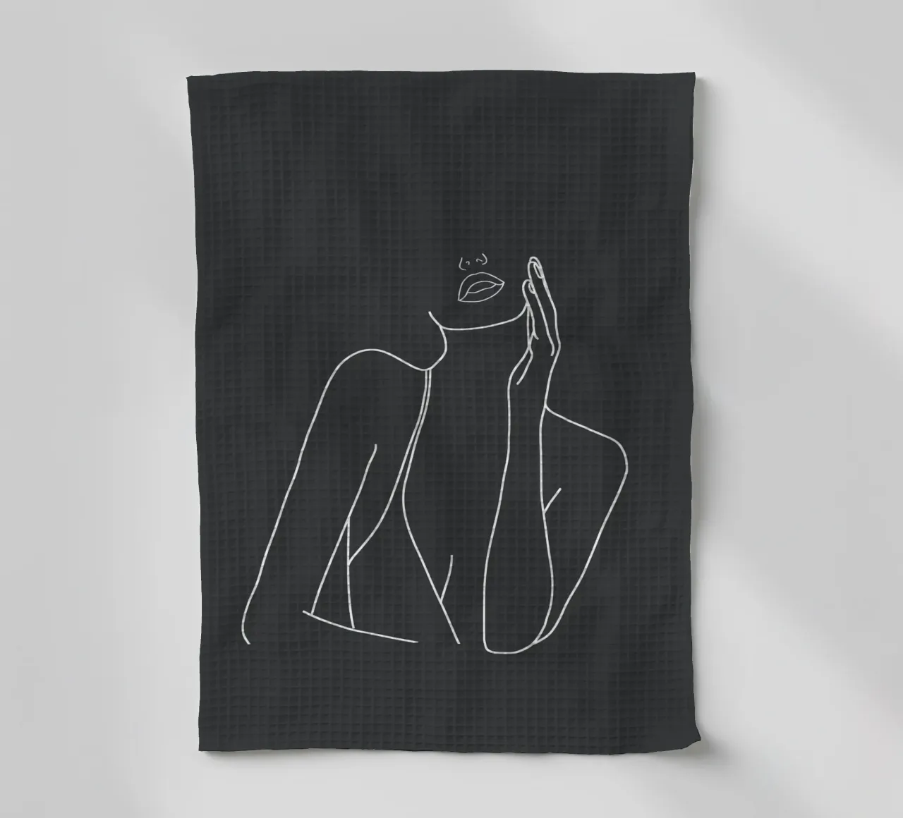 Minimal Line Art of a Woman canovaccio da cucina da Nadjaa