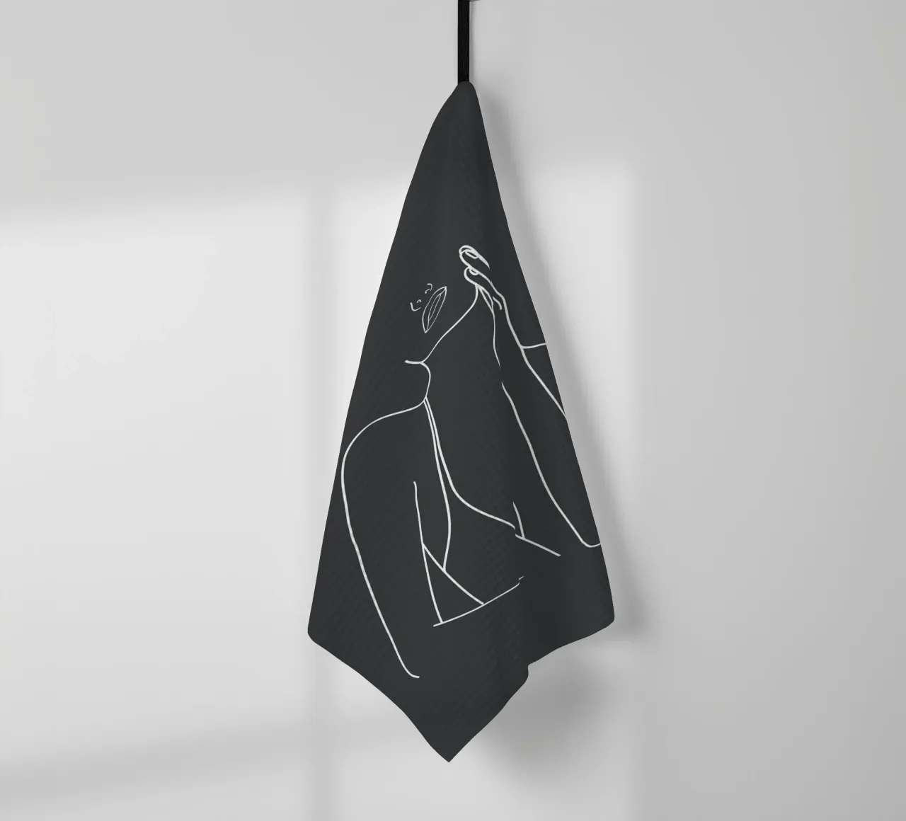 Minimal Line Art of a Woman canovaccio da cucina da Nadjaa