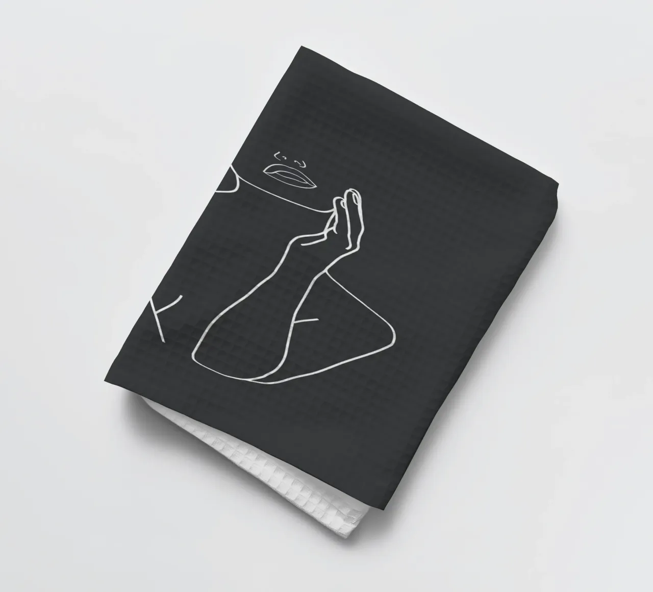 Minimal Line Art of a Woman canovaccio da cucina da Nadjaa