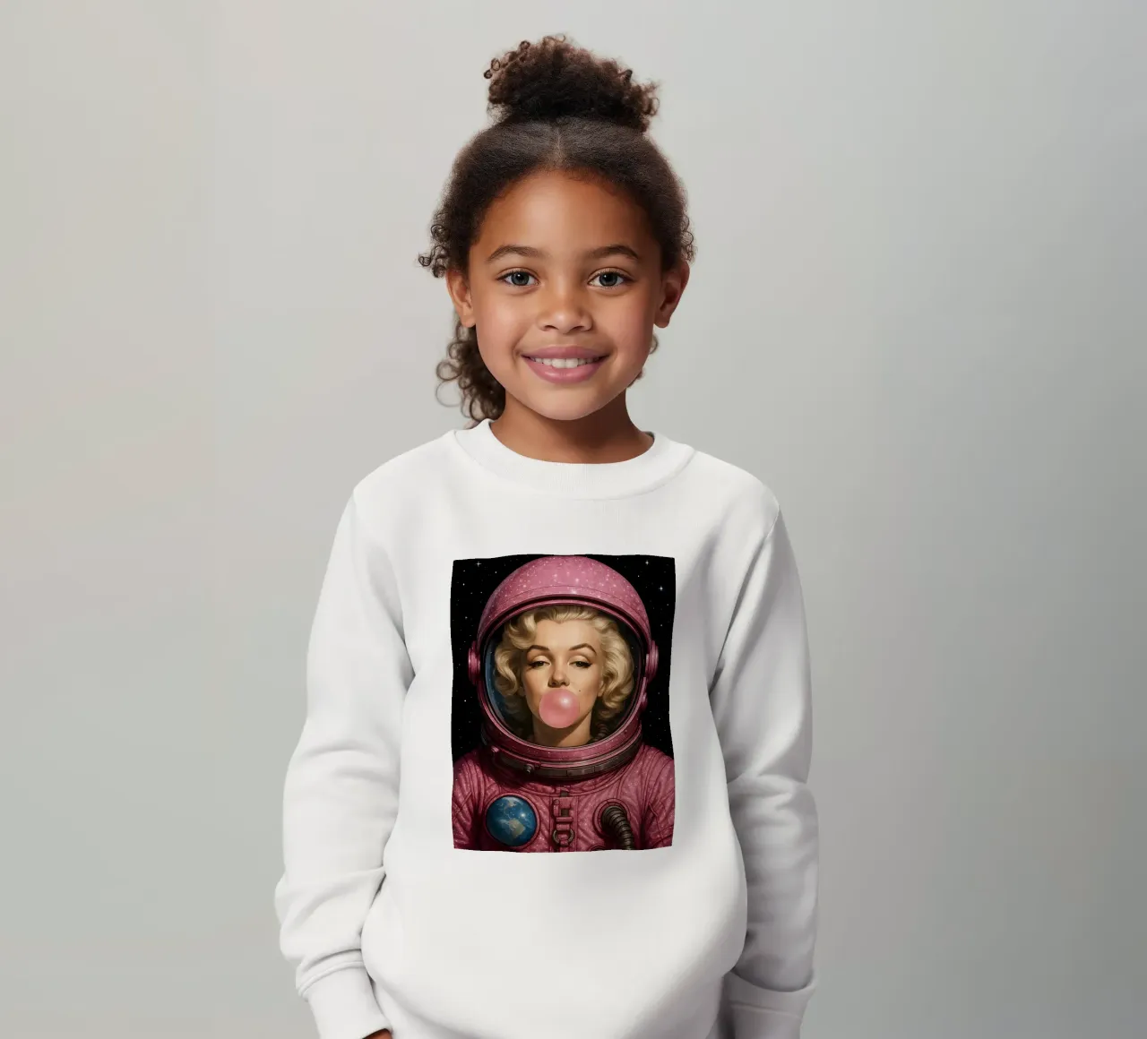 Marilyn Monroe Kaugummi-Weltraum-Astronaut Kinder Sweatshirt von ARTOMATIC