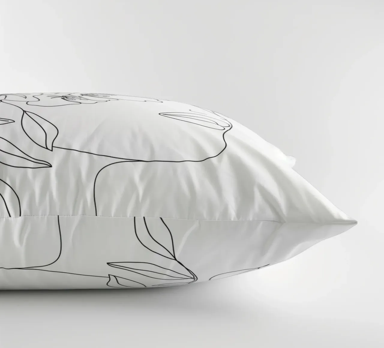 Minimal Line Art Woman Face II decorative cushion by Nadjaa