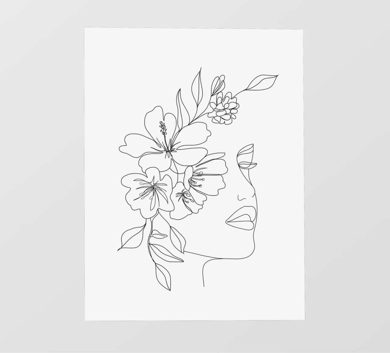 Minimal Line Art Woman Face II pellicola backlit da Nadjaa