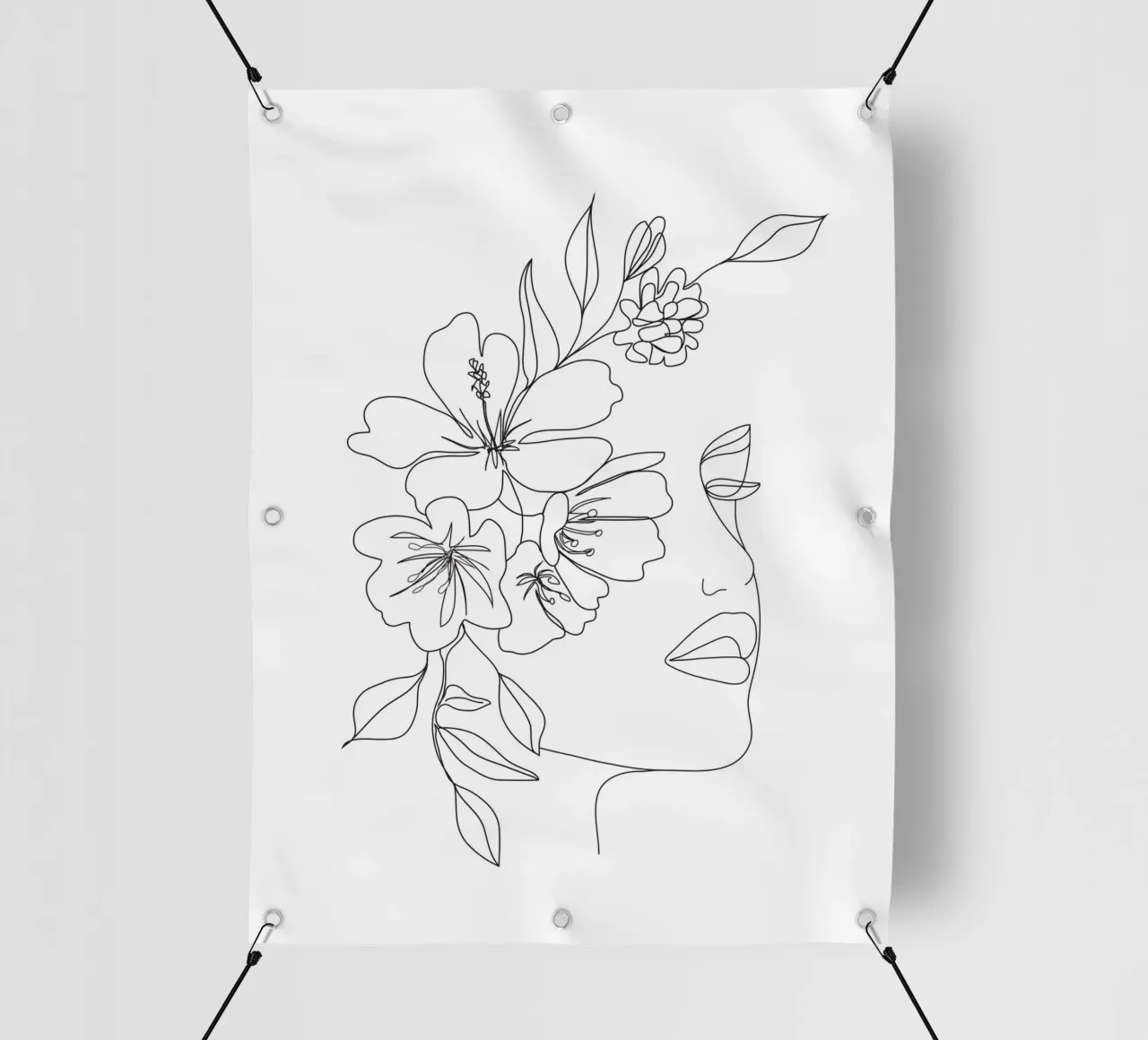 Minimal Line Art Woman Face II telo in pvc da Nadjaa
