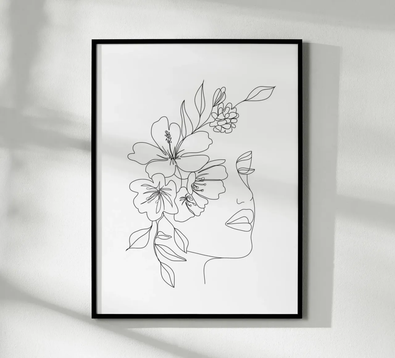 Minimal Line Art Woman Face II poster con telaio in alluminio da Nadjaa