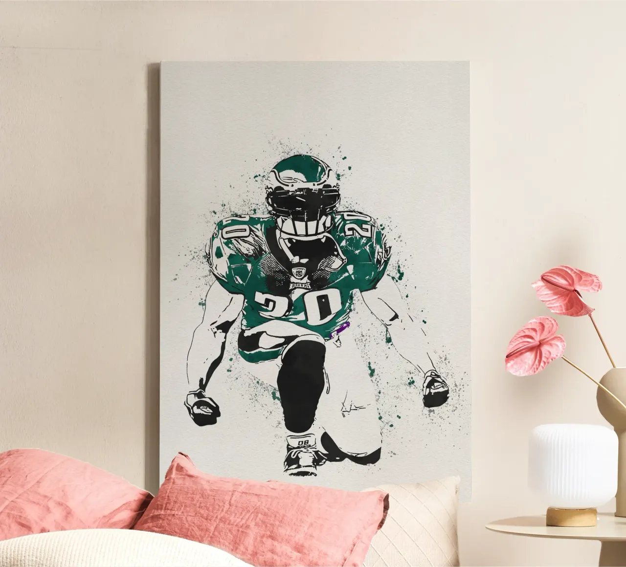 Brian Dawkins tela con Cornice a cassetta da tenten