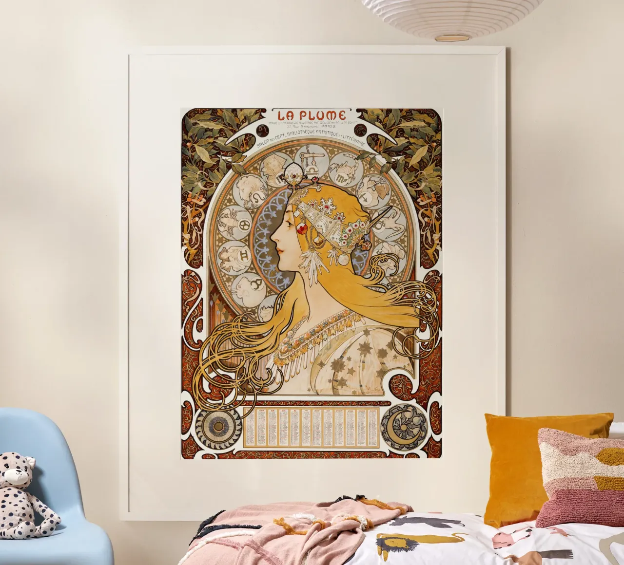 Zodiaco / La penna di Alphonse Mucha, 1896 poster con telaio in plastica da Art History