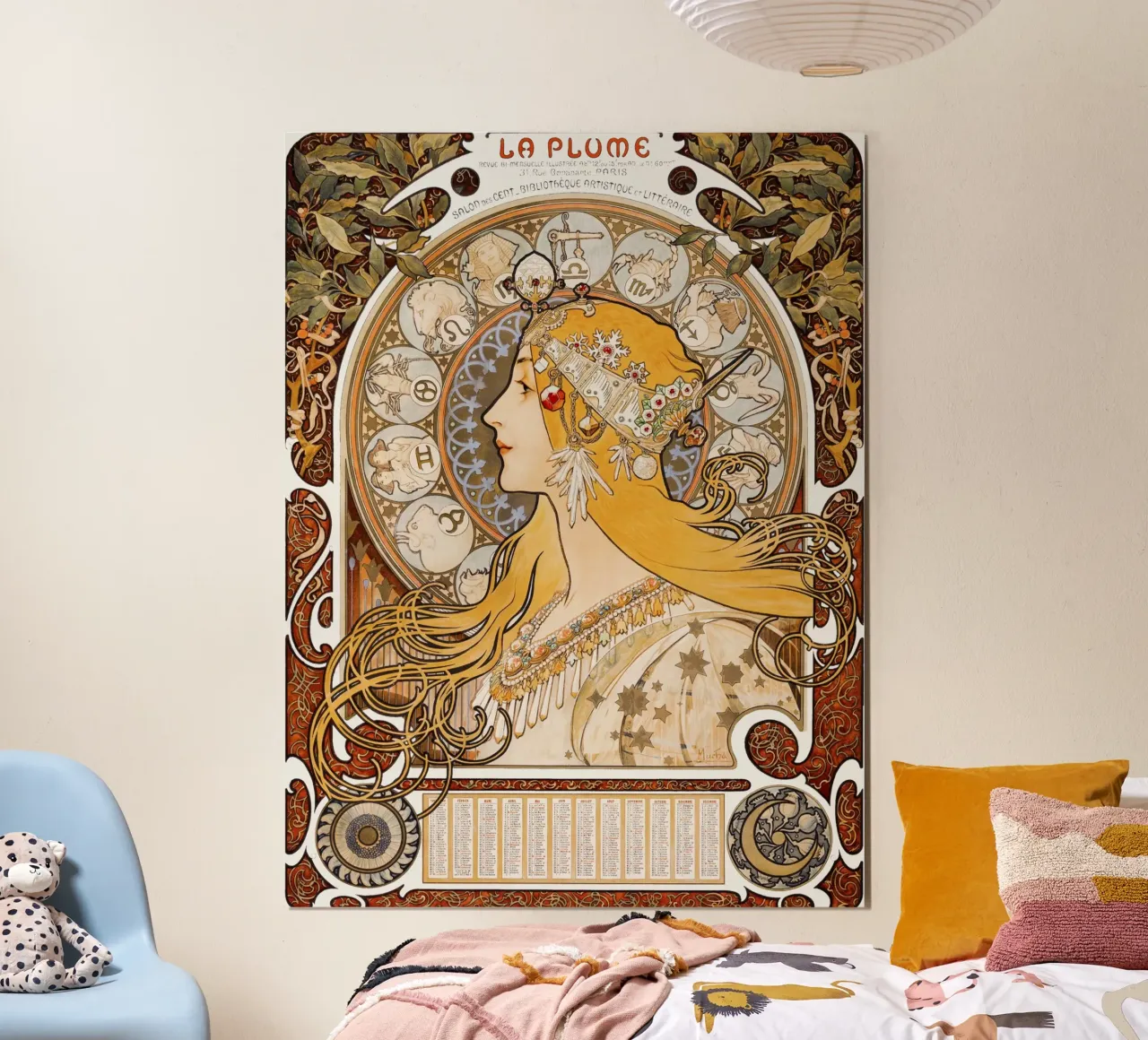 Zodiaco / La penna di Alphonse Mucha, 1896 poster con telaio in plastica da Art History