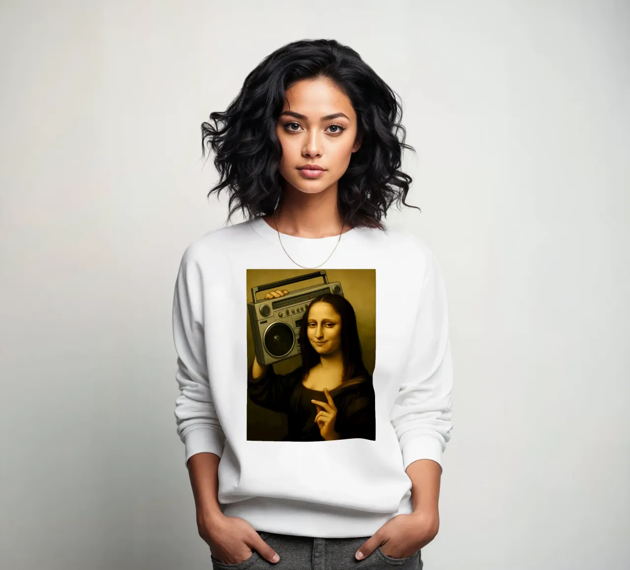 MONA LISA BOOMBOX felpa da ARTOMATIC