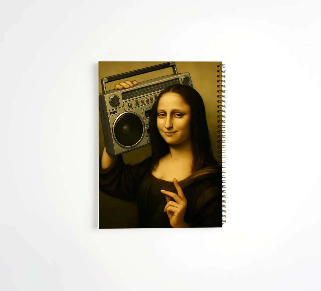 MONA LISA BOOMBOX spiral notebook by ARTOMATIC
