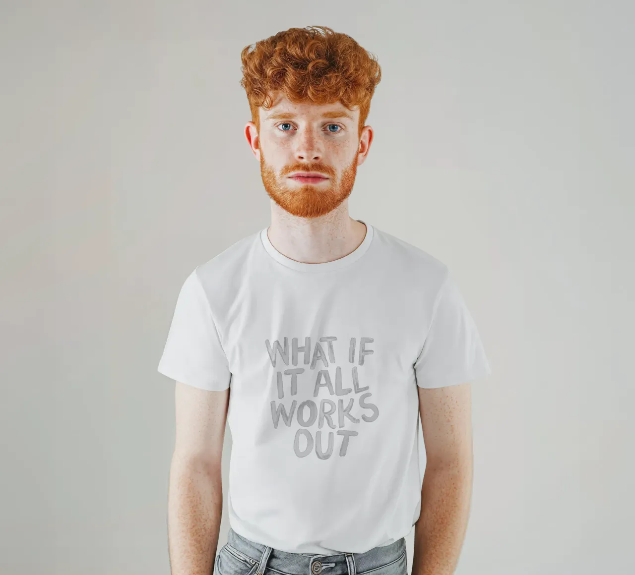 What If It All Works Out Black and White Typography Print t-shirt by THE MOTIVATED TYPE