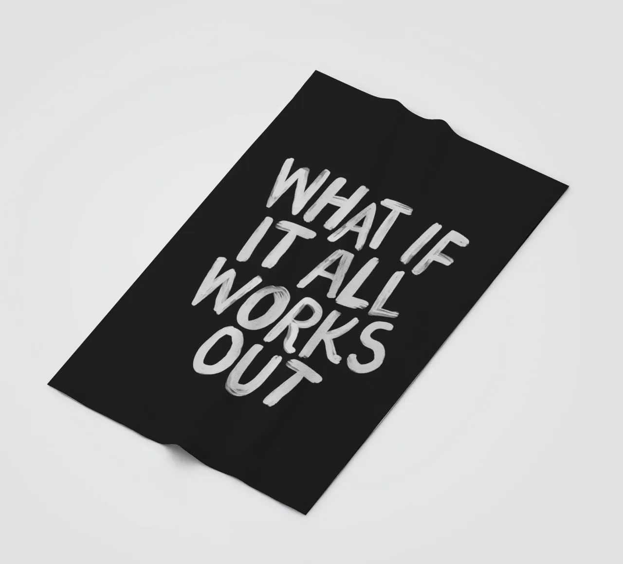 What If It All Works Out Black and White Typography Print fleece blanket by THE MOTIVATED TYPE
