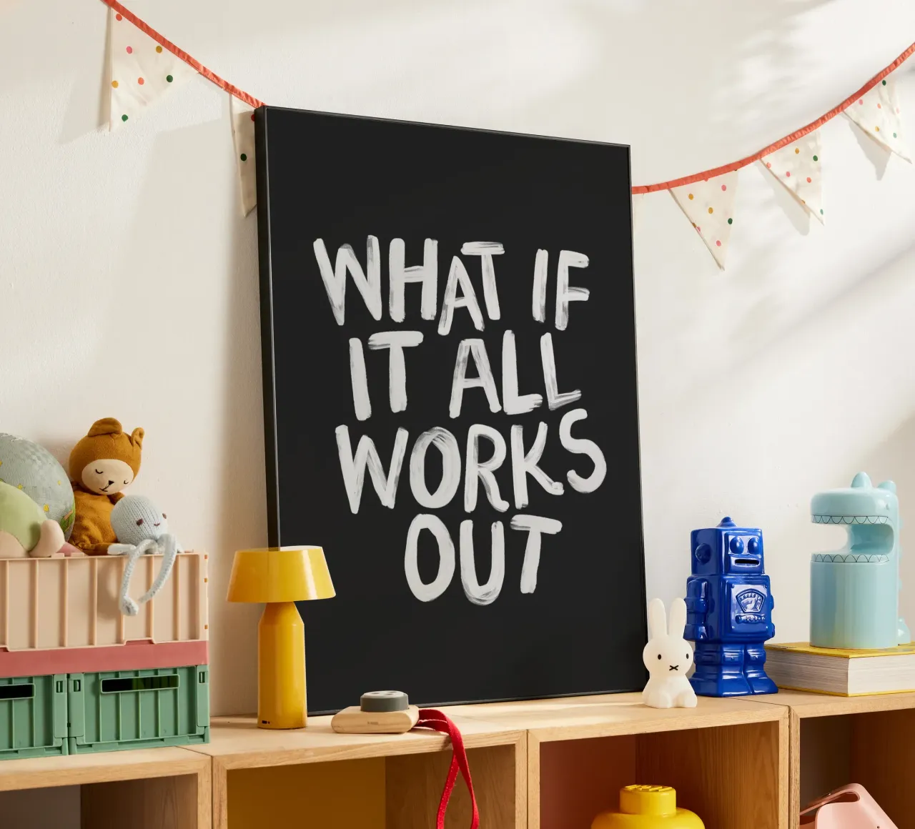 What If It All Works Out Black and White Typography Print alu-dibond by THE MOTIVATED TYPE
