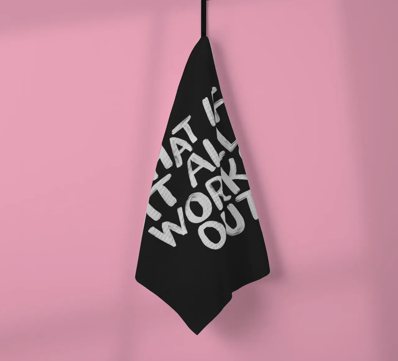 What If It All Works Out Black and White Typography Print (en anglais) torchon de THE MOTIVATED TYPE