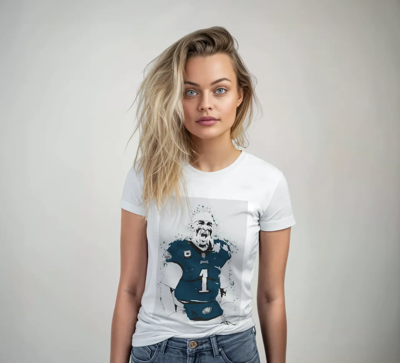 Jalen Hurts women's fitted t-shirt by tenten