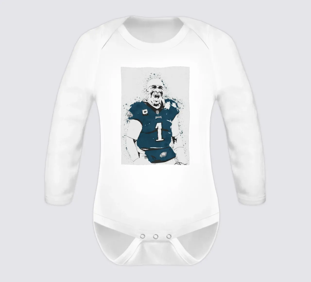 Jalen Hurts long-sleeve baby romper by tenten