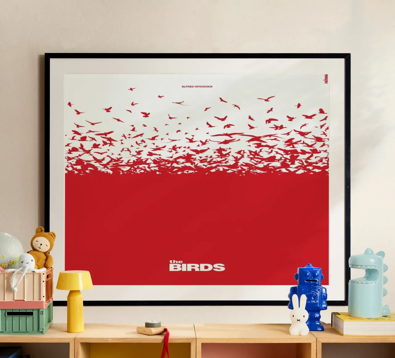 The Birds poster con telaio in plastica da Rahma Projekt