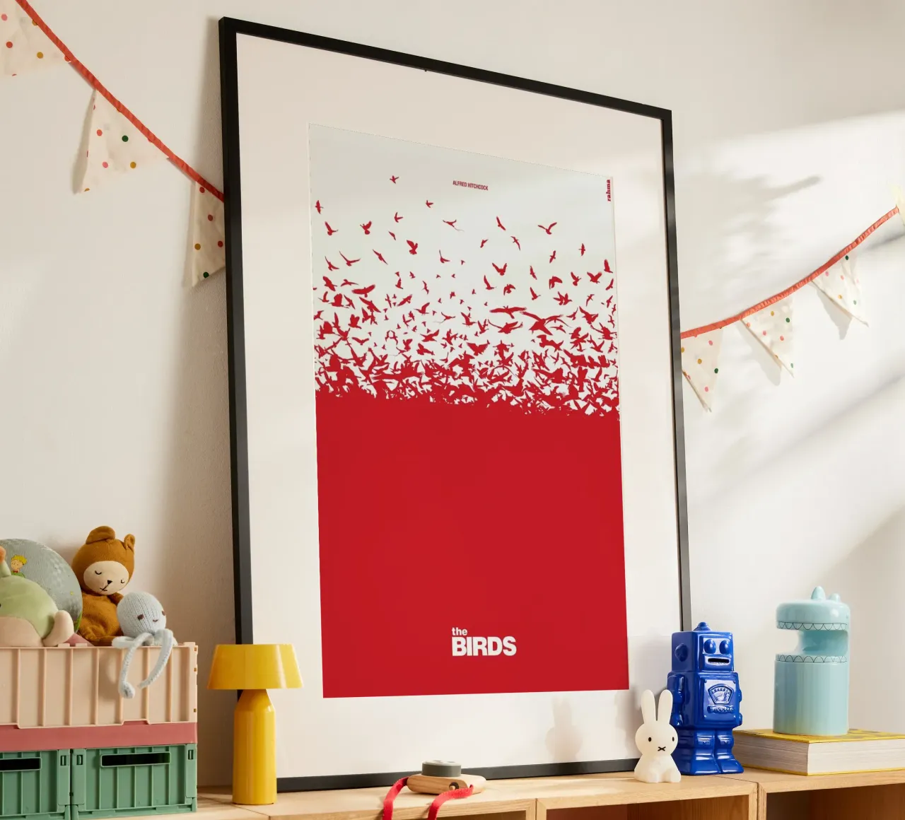 The Birds poster con telaio in plastica da Rahma Projekt