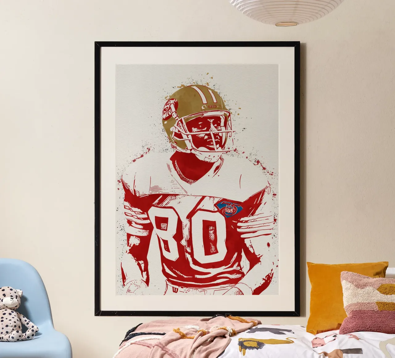 Jerry Rice poster con telaio in alluminio da tenten