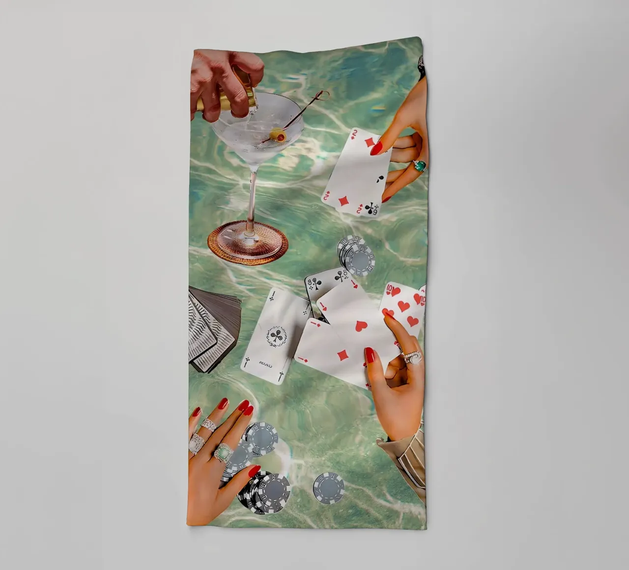 carte da gioco vintage asciugamano da bagno da maluniq
