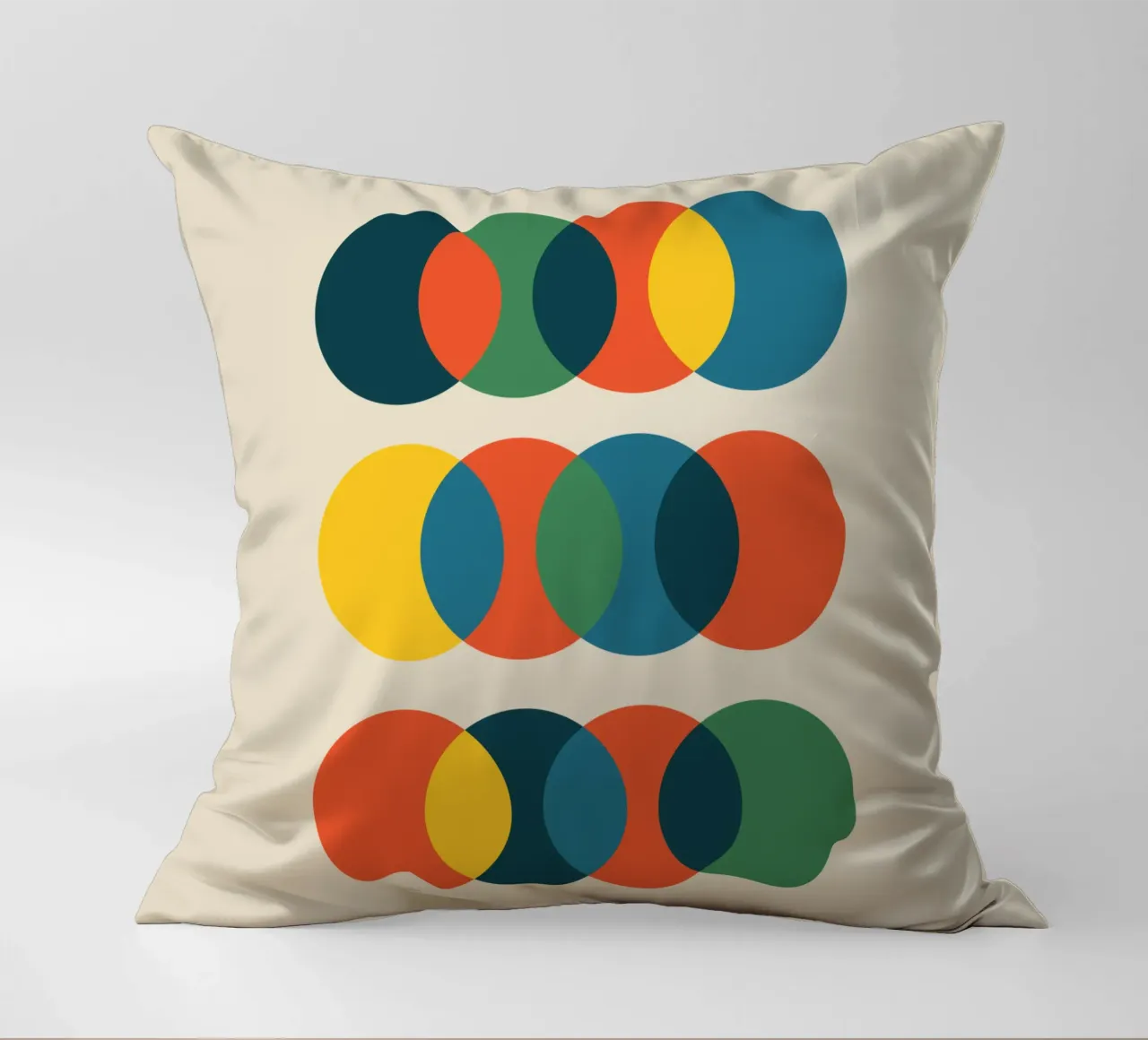 Bauhaus Geometric Circles Art Print Modernism Minimalism decorative cushion by THE MOTIVATED TYPE