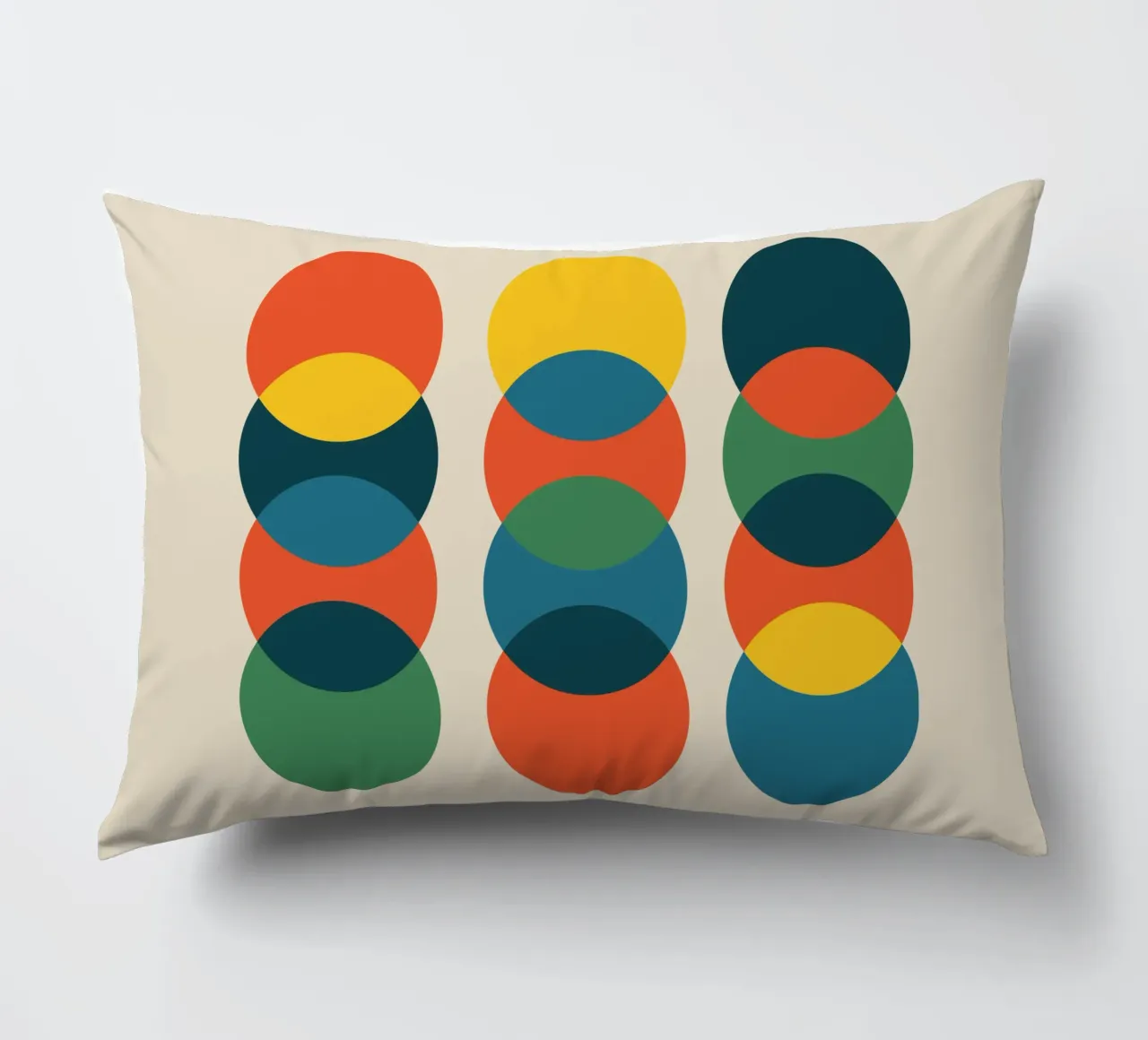 Bauhaus Geometric Circles Art Print Modernism Minimalism decorative cushion by THE MOTIVATED TYPE