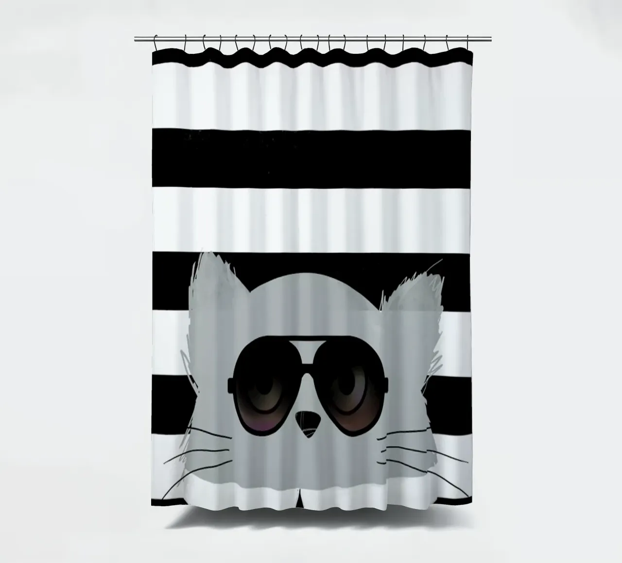 Cat Karl shower curtain by Doozal