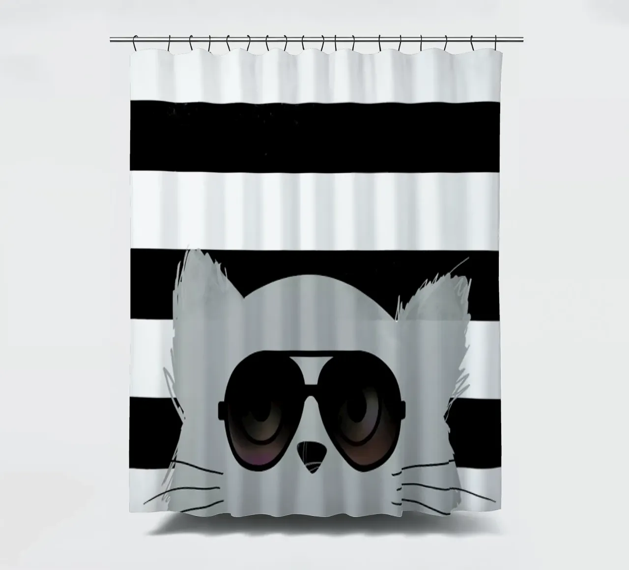 Cat Karl shower curtain by Doozal