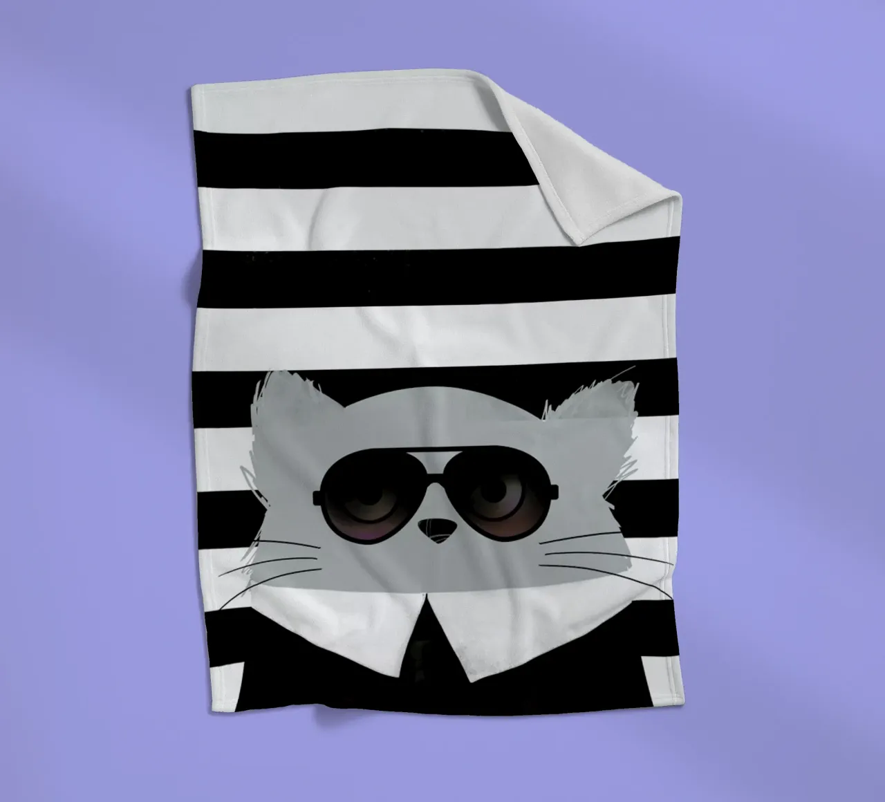 Cat Karl fleece blanket by Doozal