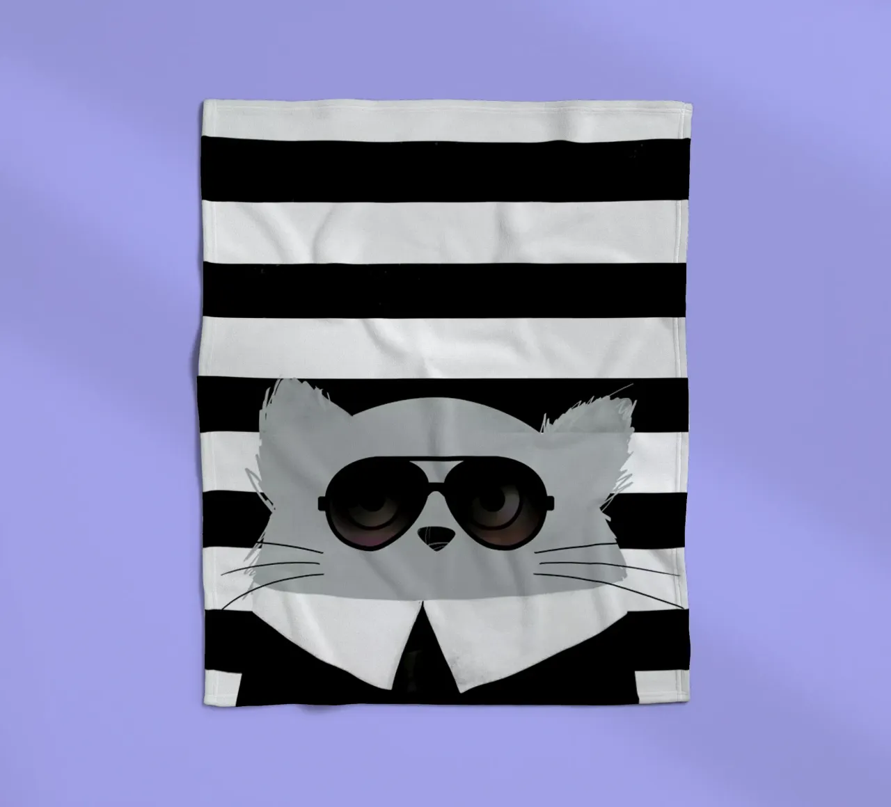 Cat Karl fleece blanket by Doozal
