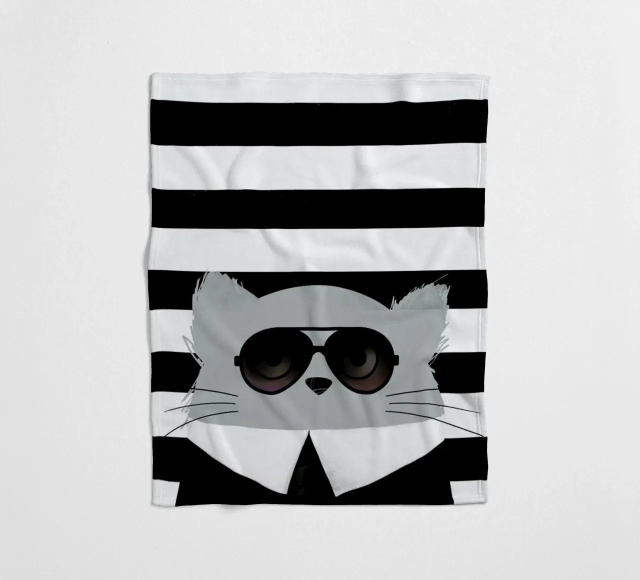 Cat Karl fleece blanket by Doozal
