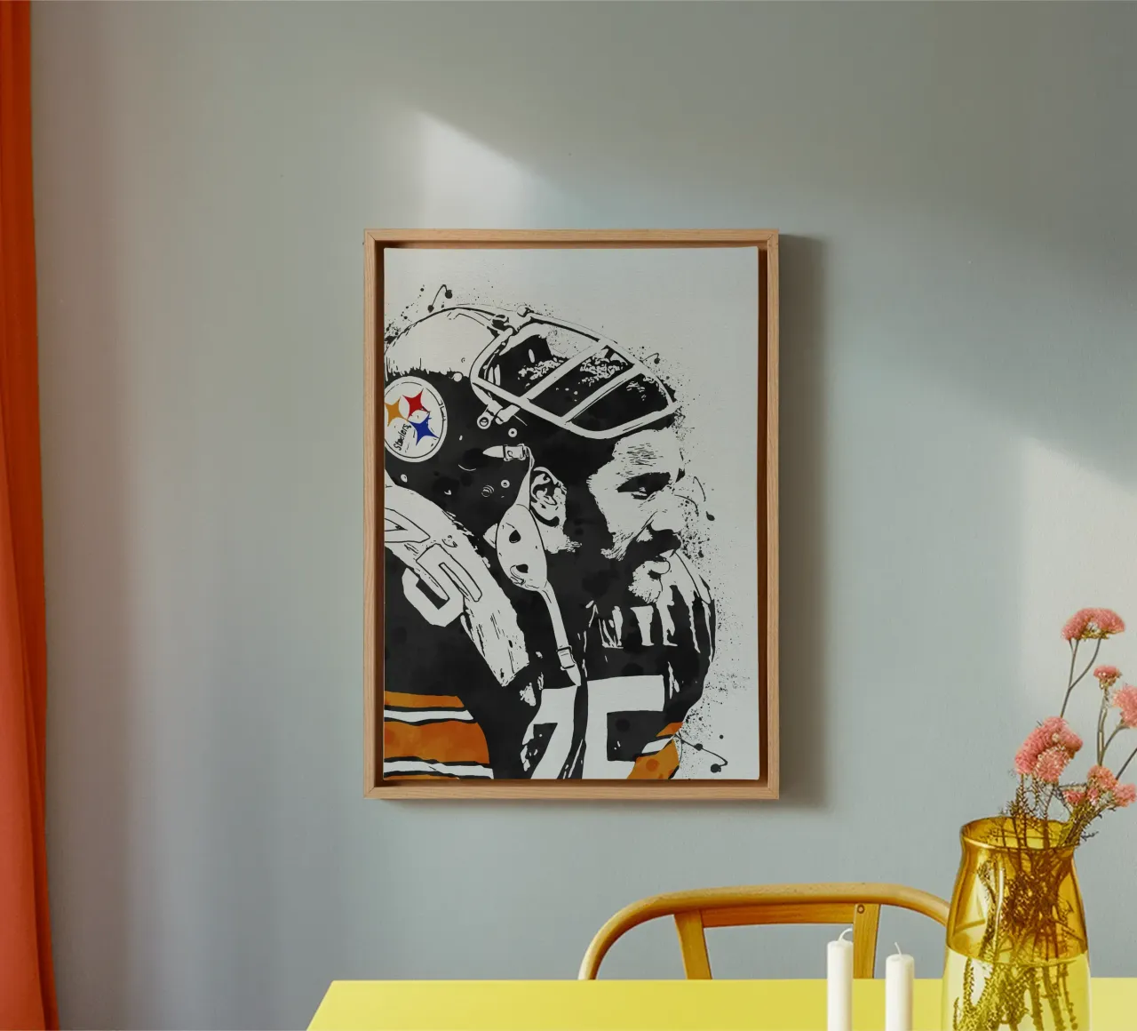 Mean Joe Greene tela con Cornice a cassetta da tenten
