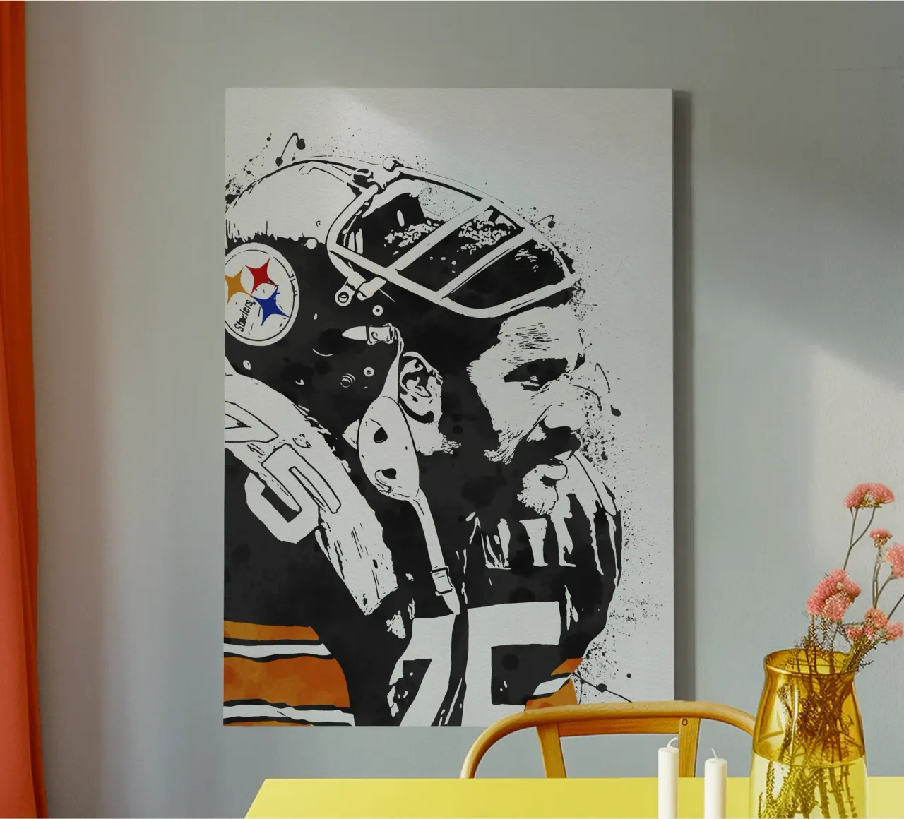 Mean Joe Greene tela con Cornice a cassetta da tenten