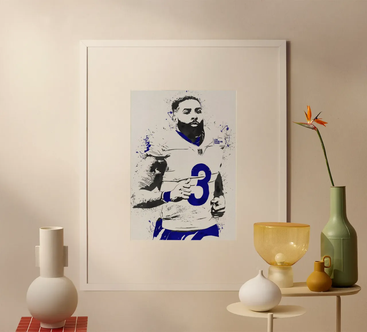 Odell Beckham Jr poster con telaio in alluminio da tenten