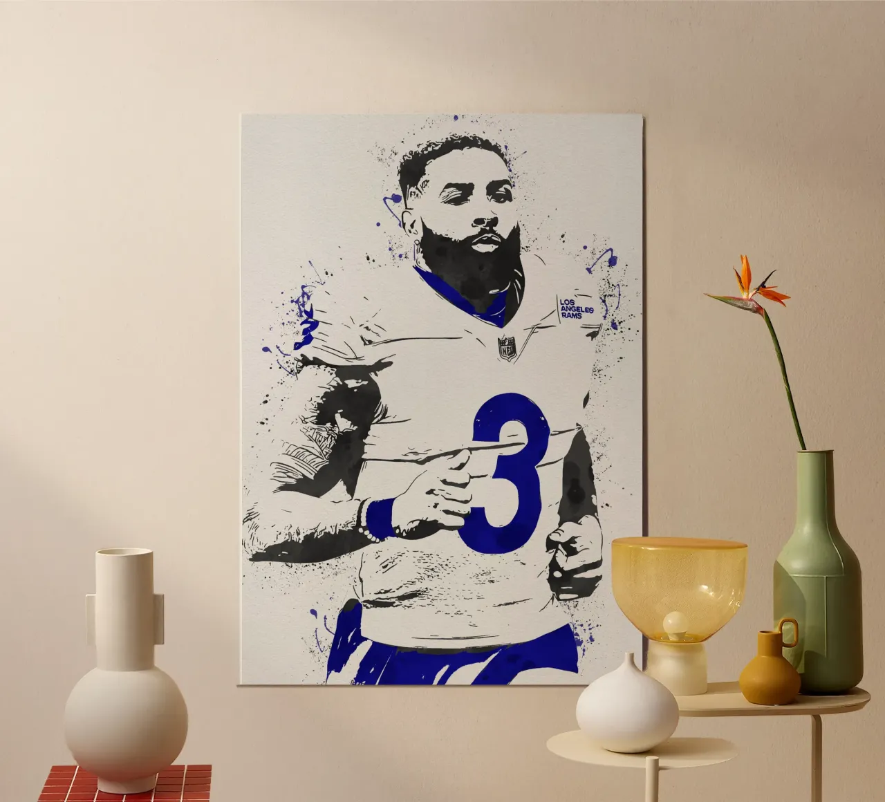 Odell Beckham Jr poster con telaio in alluminio da tenten