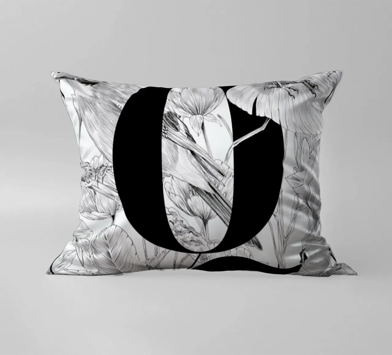 Floral Alphabet Q cuscino da Faunesque