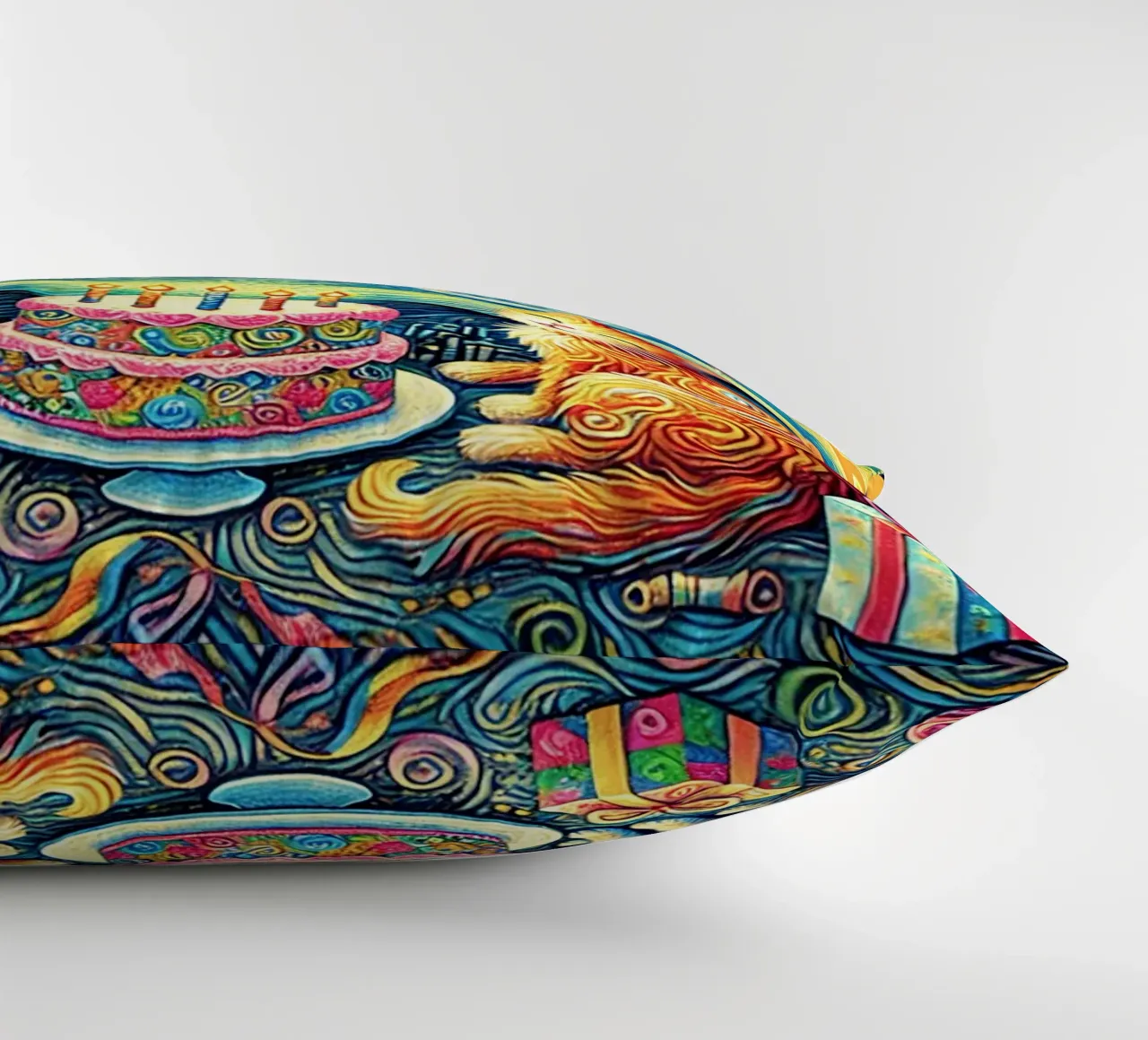 Happy Birthday Kitty Cat Edition cuscino da Vintage Van Gogh