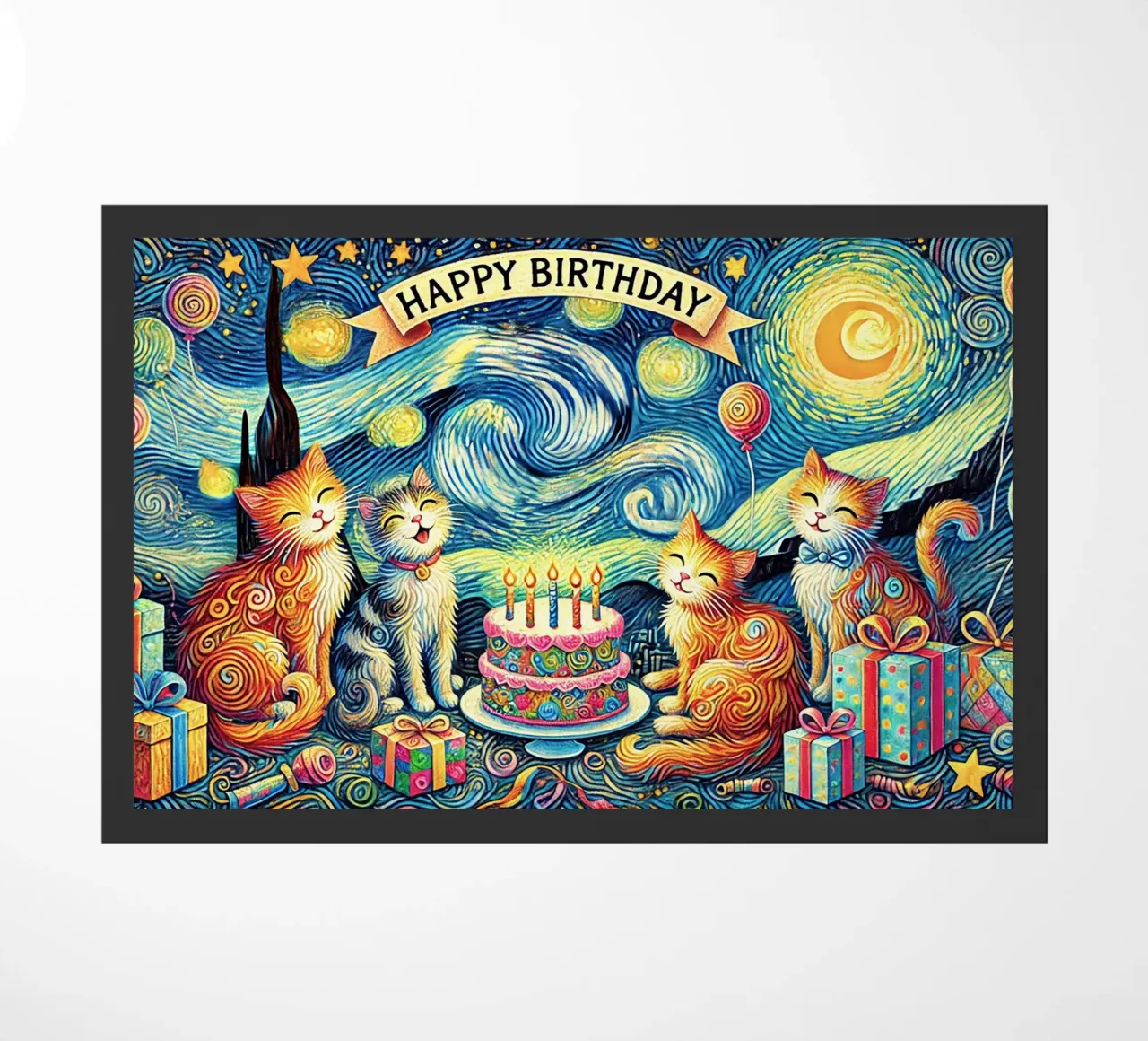 Happy Birthday Kitty Cat Edition zerbino da Vintage Van Gogh