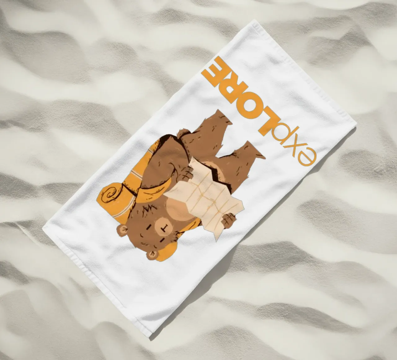 Explore beach towel by Olivia Creator