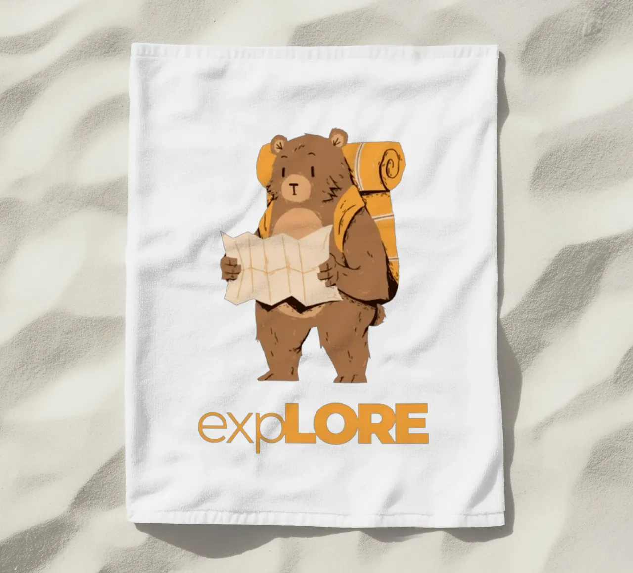 Explore beach towel by Olivia Creator