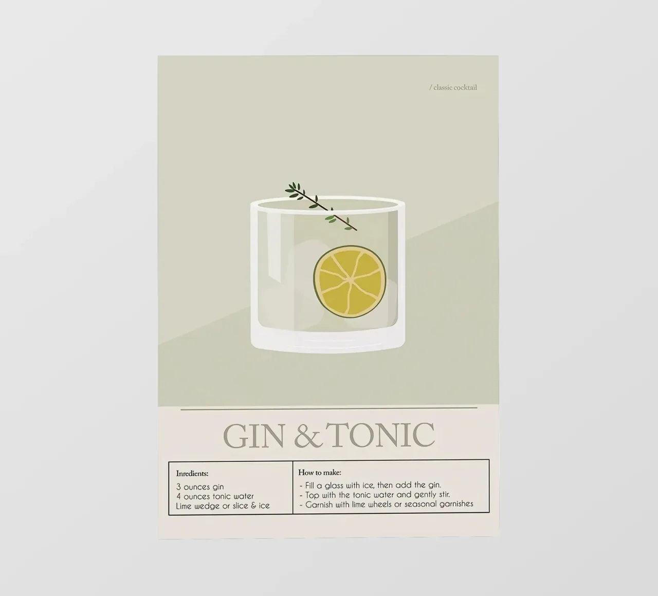 Cocktail di Gin e Tonic pellicola backlit da Mildred Store