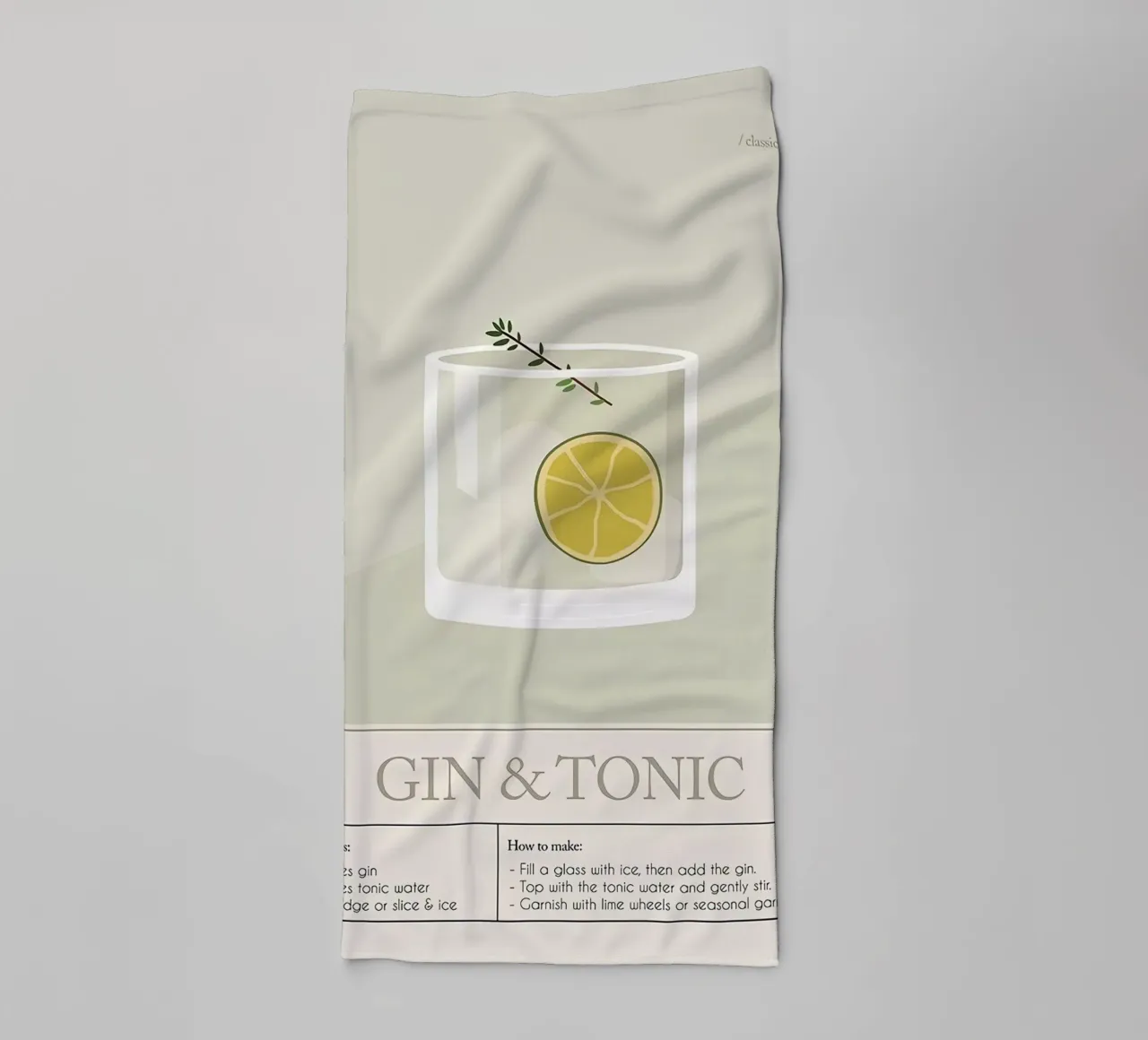 Cocktail di Gin e Tonic asciugamano da bagno da Mildred Store