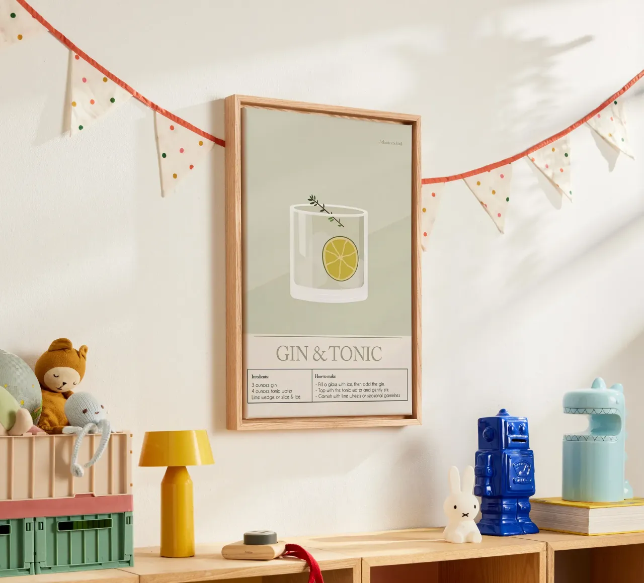 Gin & Tonic Cocktail canvas by Mildred Store