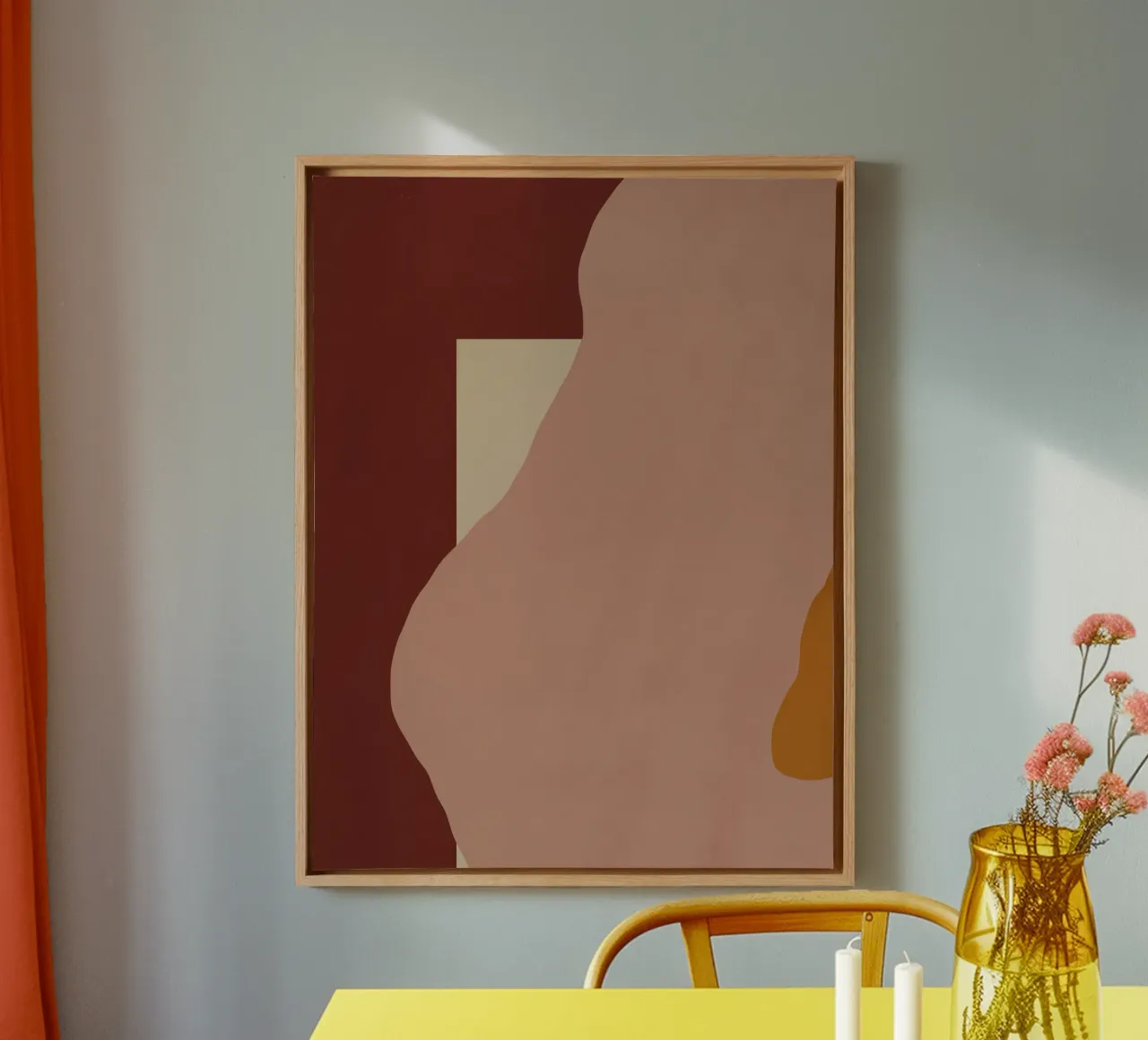 Uitgesneden compositie 04 canvas met Baklijst van Little Dean