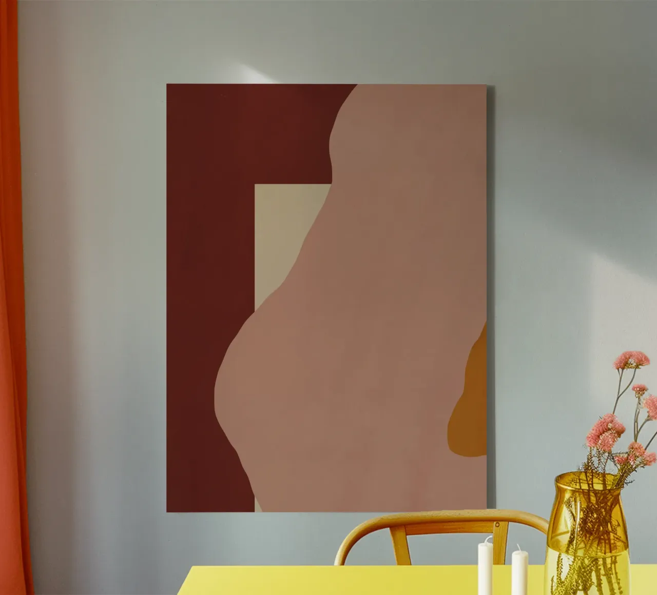 Uitgesneden compositie 04 canvas met Baklijst van Little Dean