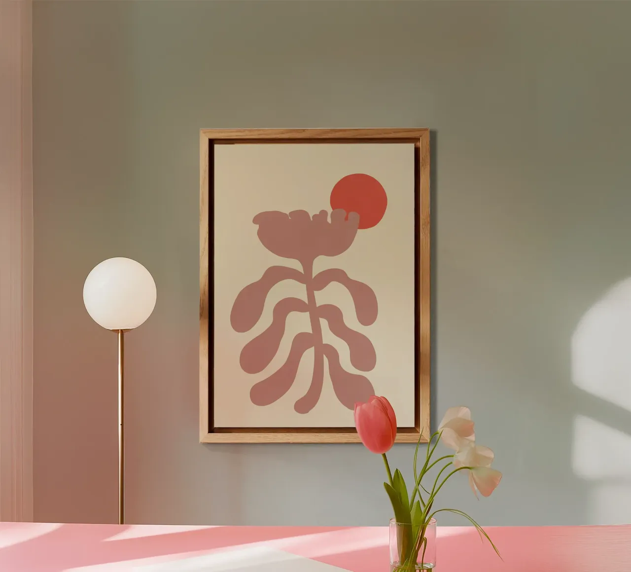 pianta fiore forme astratte sole elemento botanico alluminio dibond da Ashish Kashyap