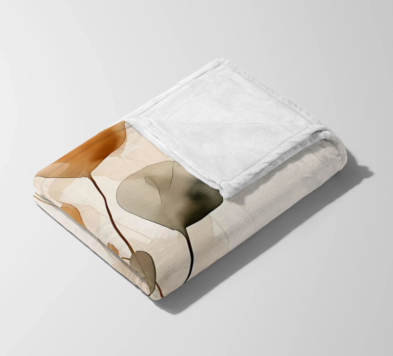 leaves minimalist-design botanical-art abstract-shapes fleece blanket by Ashish Kashyap