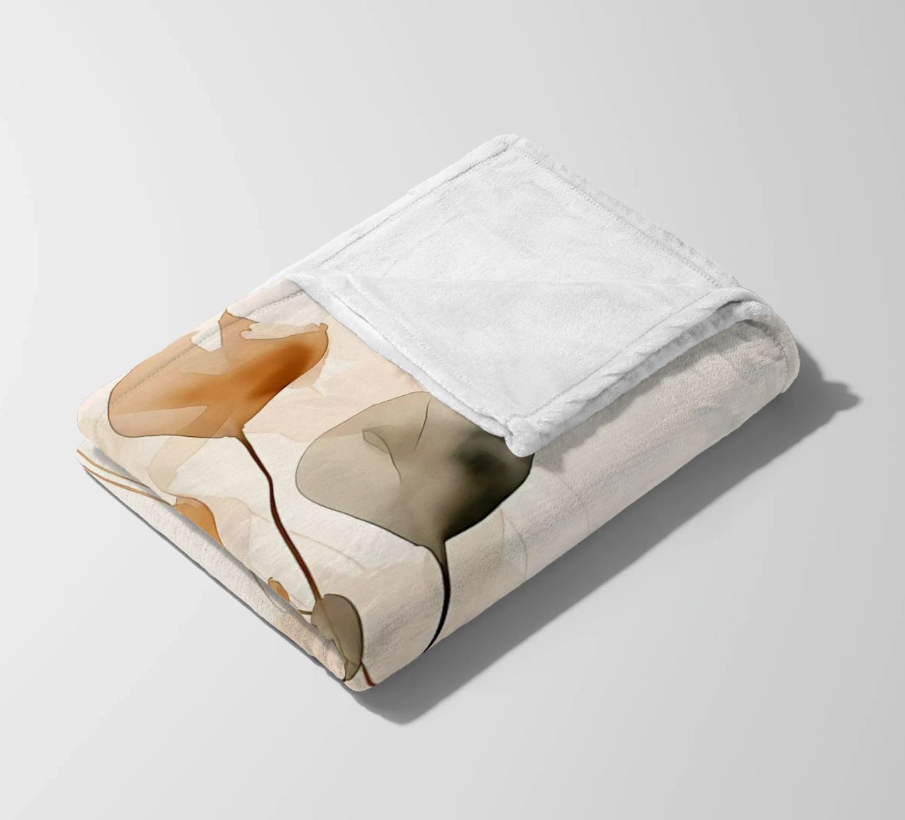leaves minimalist-design botanical-art abstract-shapes fleece blanket by Ashish Kashyap
