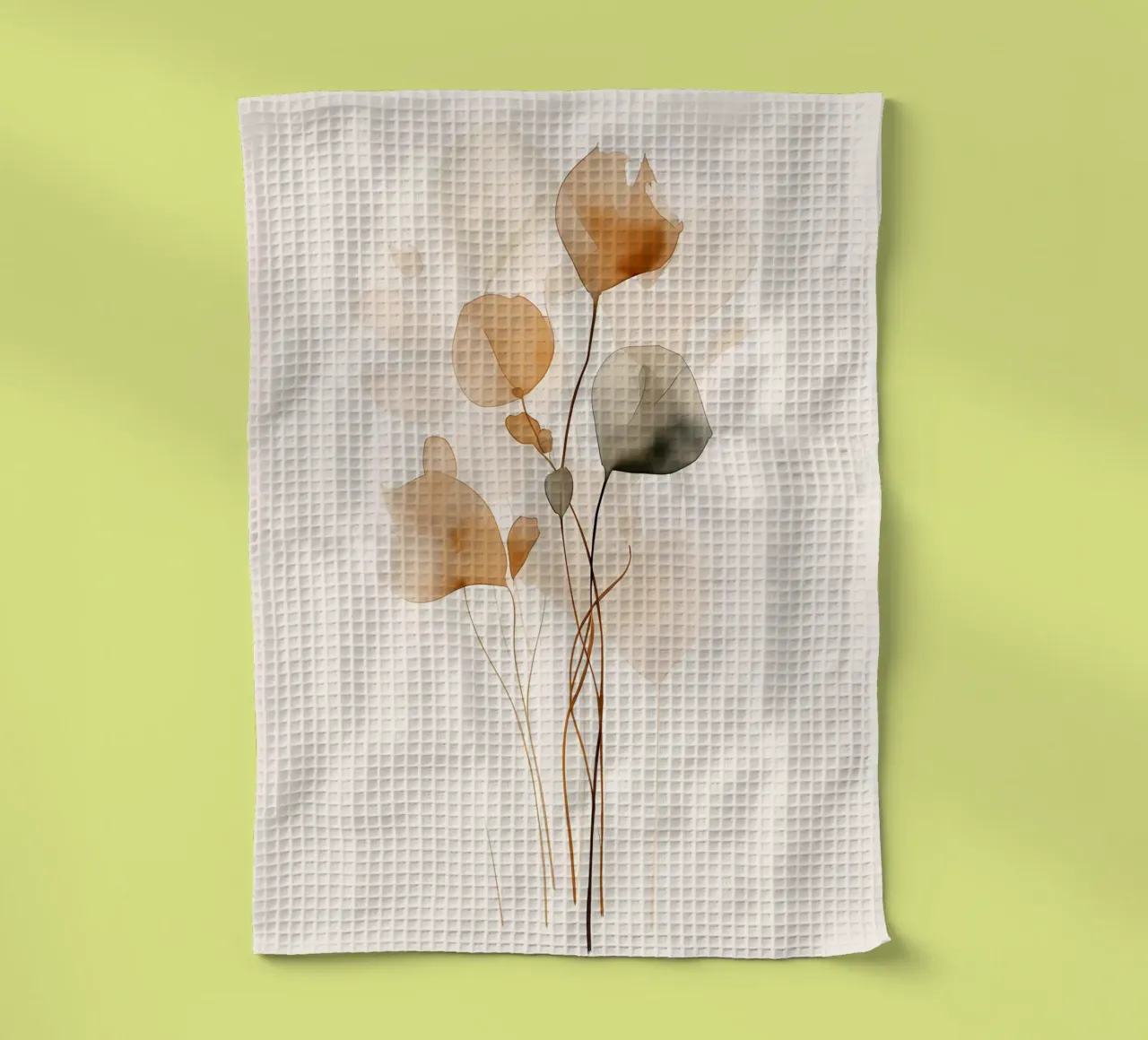 bladeren minimalistisch-ontwerp botanische-kunst abstracte-vormen theedoek van Ashish Kashyap